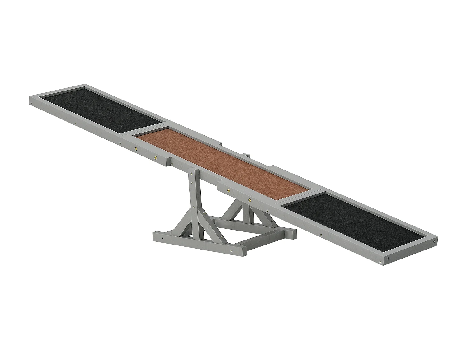 Agility sport pour chien bascule - bascule pour chien - équipement entrainement chien - bois sapin pré-huilé feutre bitumé antidérapant brique gris