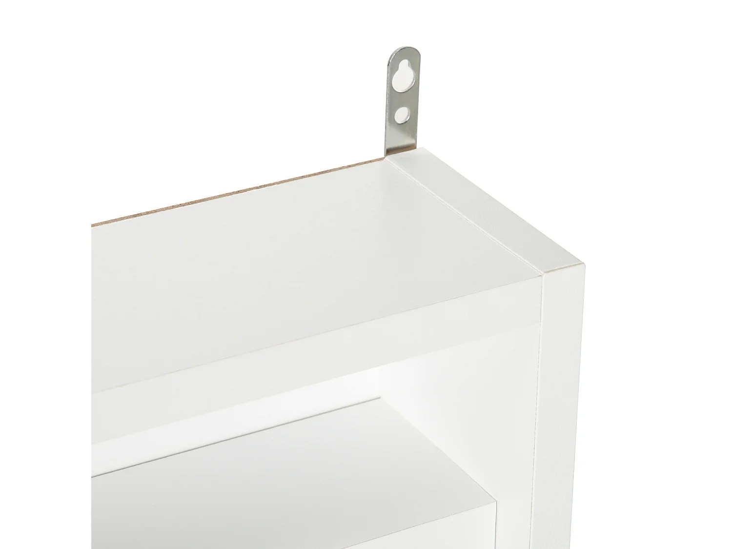 Vitrine murale étagère - 5 étagères réglables - 2 portes coulissantes verre - panneaux blanc