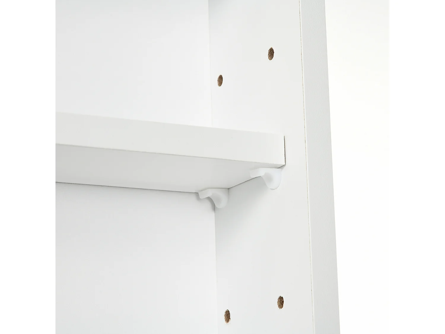 Vitrine murale étagère - 5 étagères réglables - 2 portes coulissantes verre - panneaux blanc