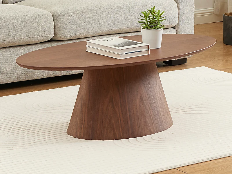 Mesa de centro folha de nogueira natural escuro - ANTELADA