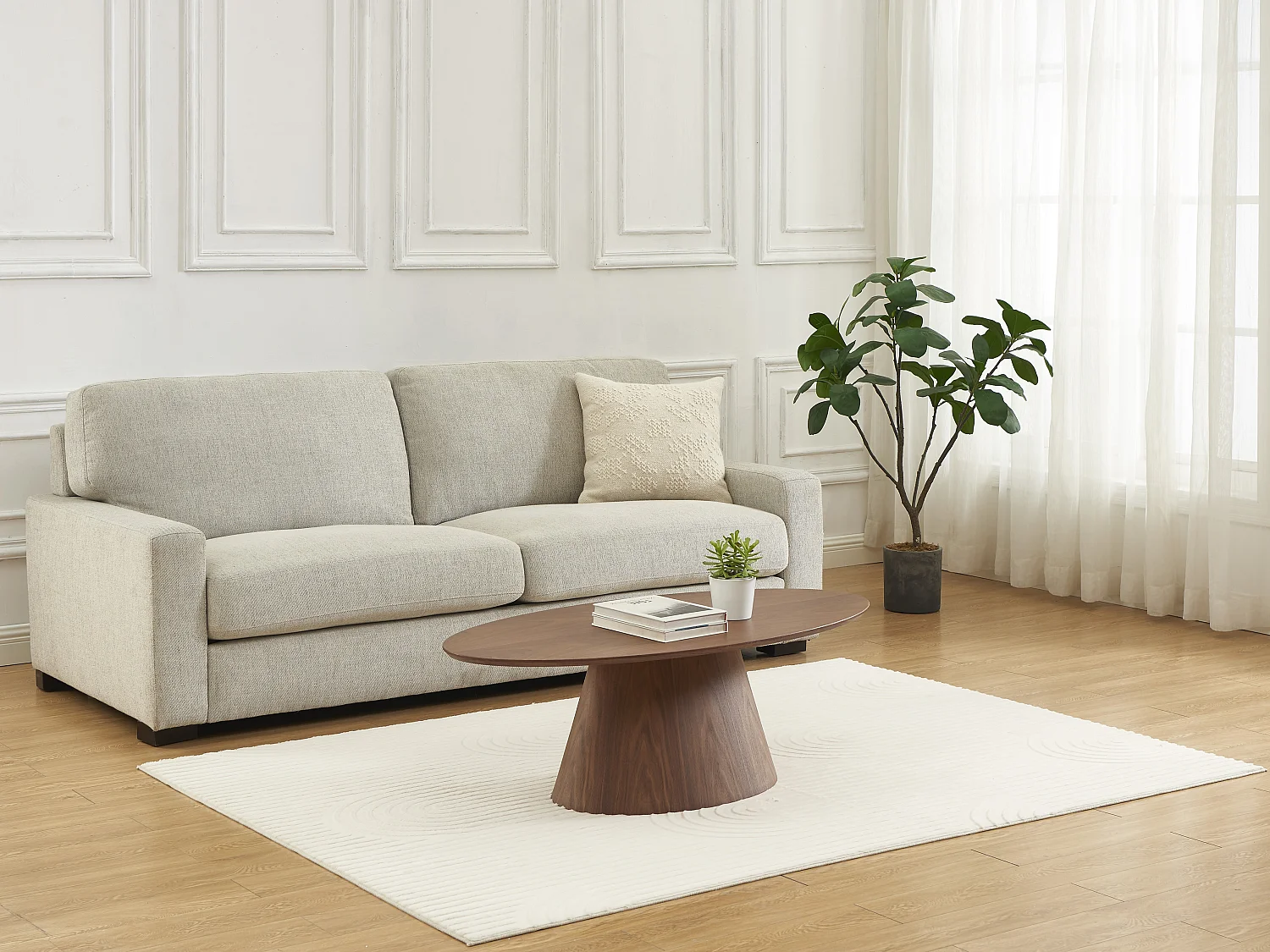 Table basse placage noyer - Naturel foncé - ANTELADA