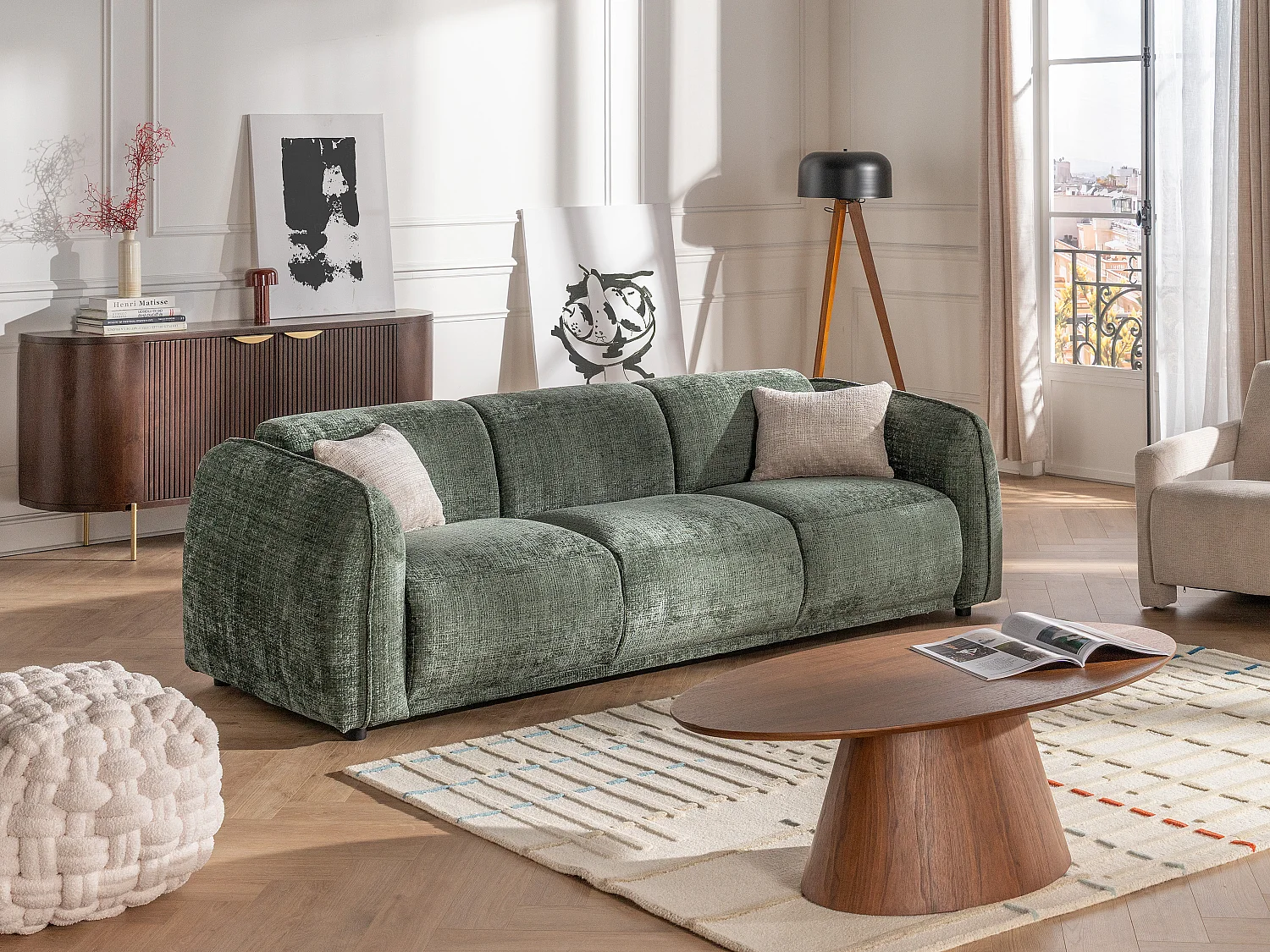 Table basse placage noyer - Naturel foncé - ANTELADA