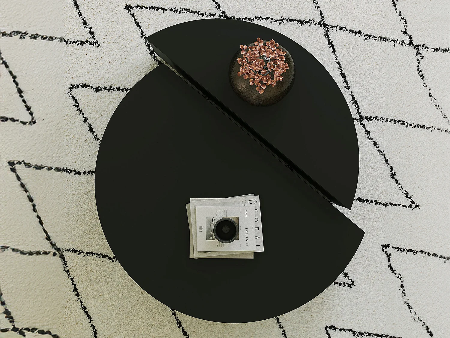 Zestaw 2 stolików kawowych - Czarny - ALOEVA