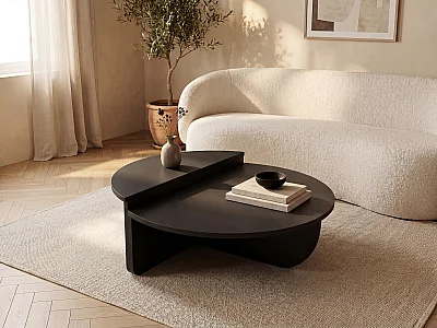 Lot de 2 tables basses - Noir - ALOEVA