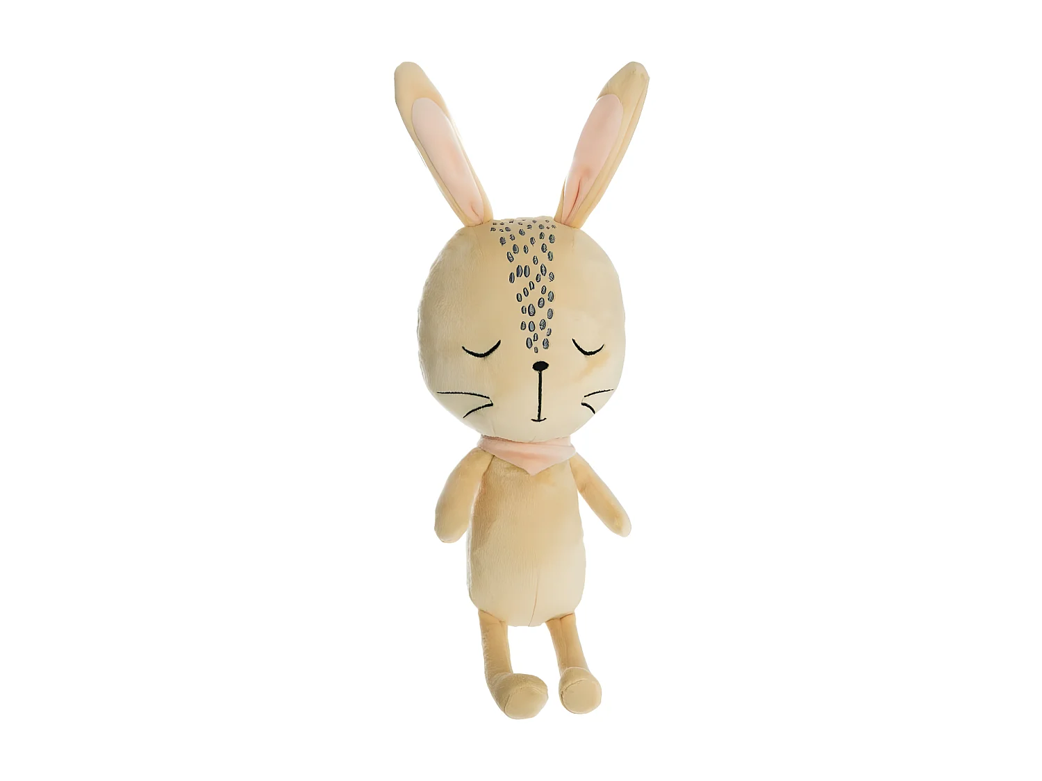Peluche lapin polyester beige 40x14x9.5cm