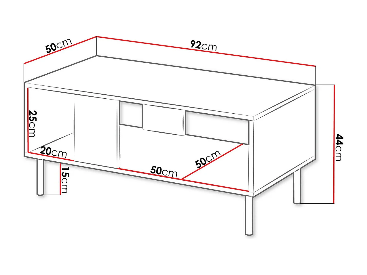 Table basse Livsevi 102, Cachemire, 44x50x92cm, Stratifié, Angulaire