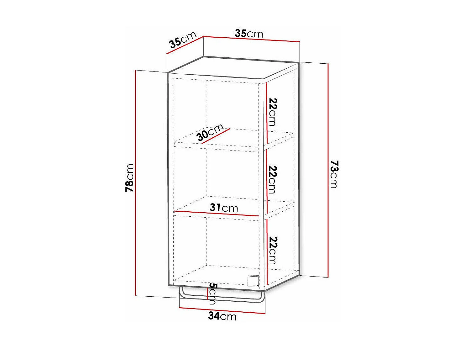 Armoire de toilette murale Orlvera 101, Noir, À suspendre, Le nombre de portes: 1, 73cm