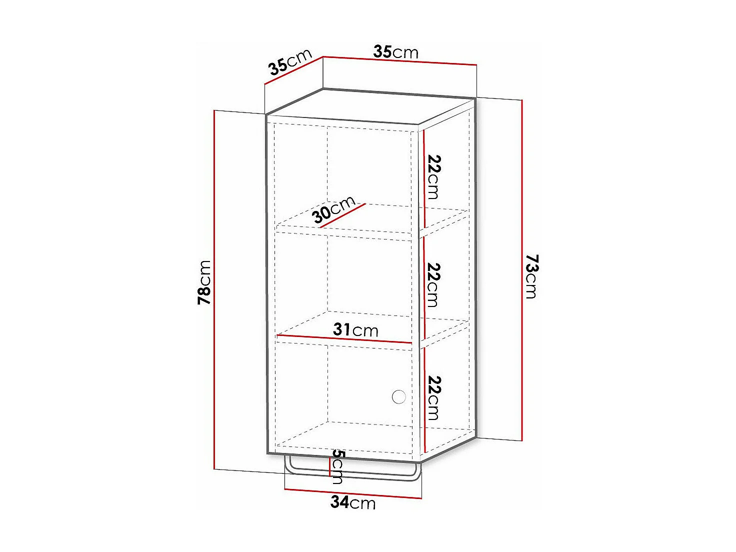 Armoire de toilette murale Merced E105, Blanc, À suspendre, Le nombre de portes: 1, 78cm
