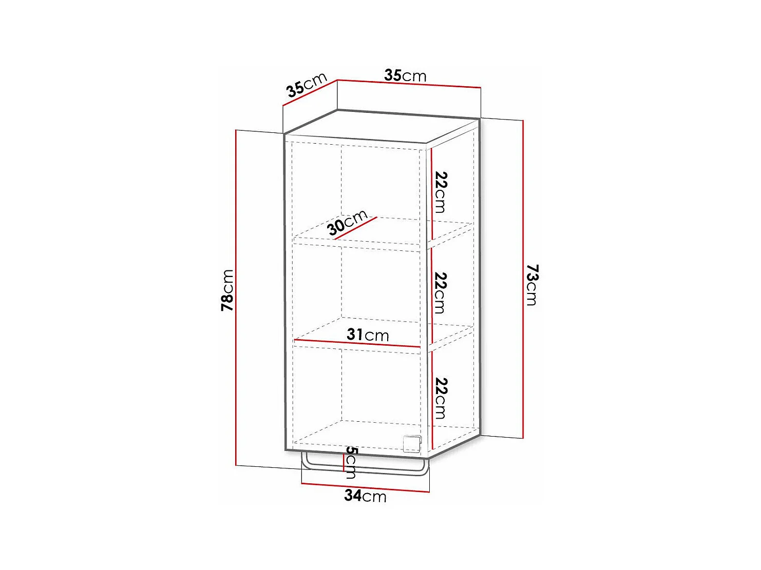 Armoire de toilette murale Orlvera 101, Blanc, À suspendre, Le nombre de portes: 1, 73cm