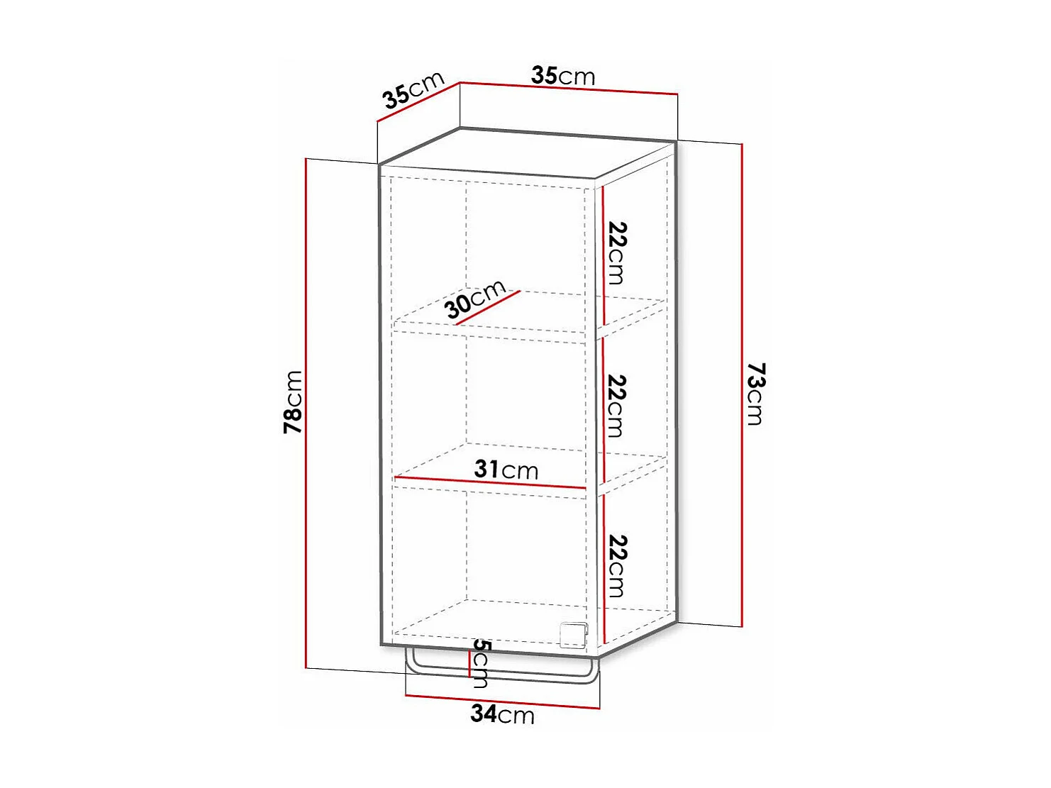 Armoire de toilette murale Orlvera 101, Gris, À suspendre, Le nombre de portes: 1, 73cm