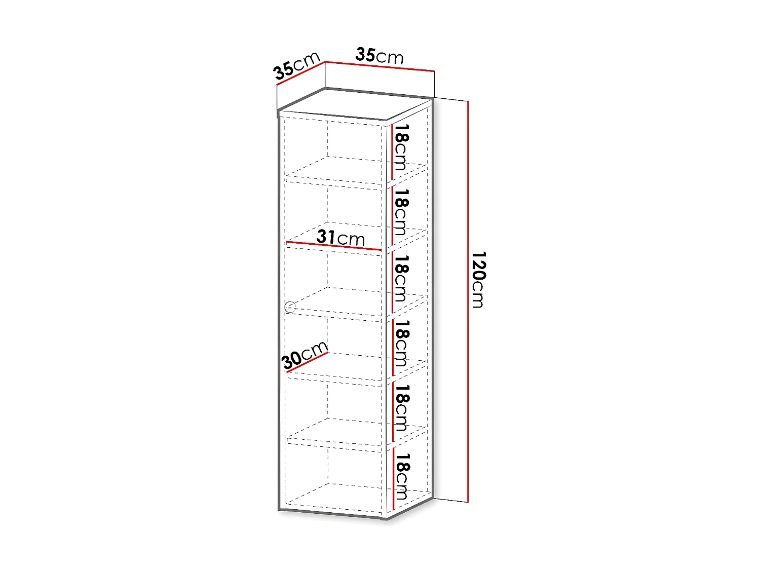 Mueble de baño de pared Mircalu 101, Blanco, Montada en la pared, Número de puertas: 1,