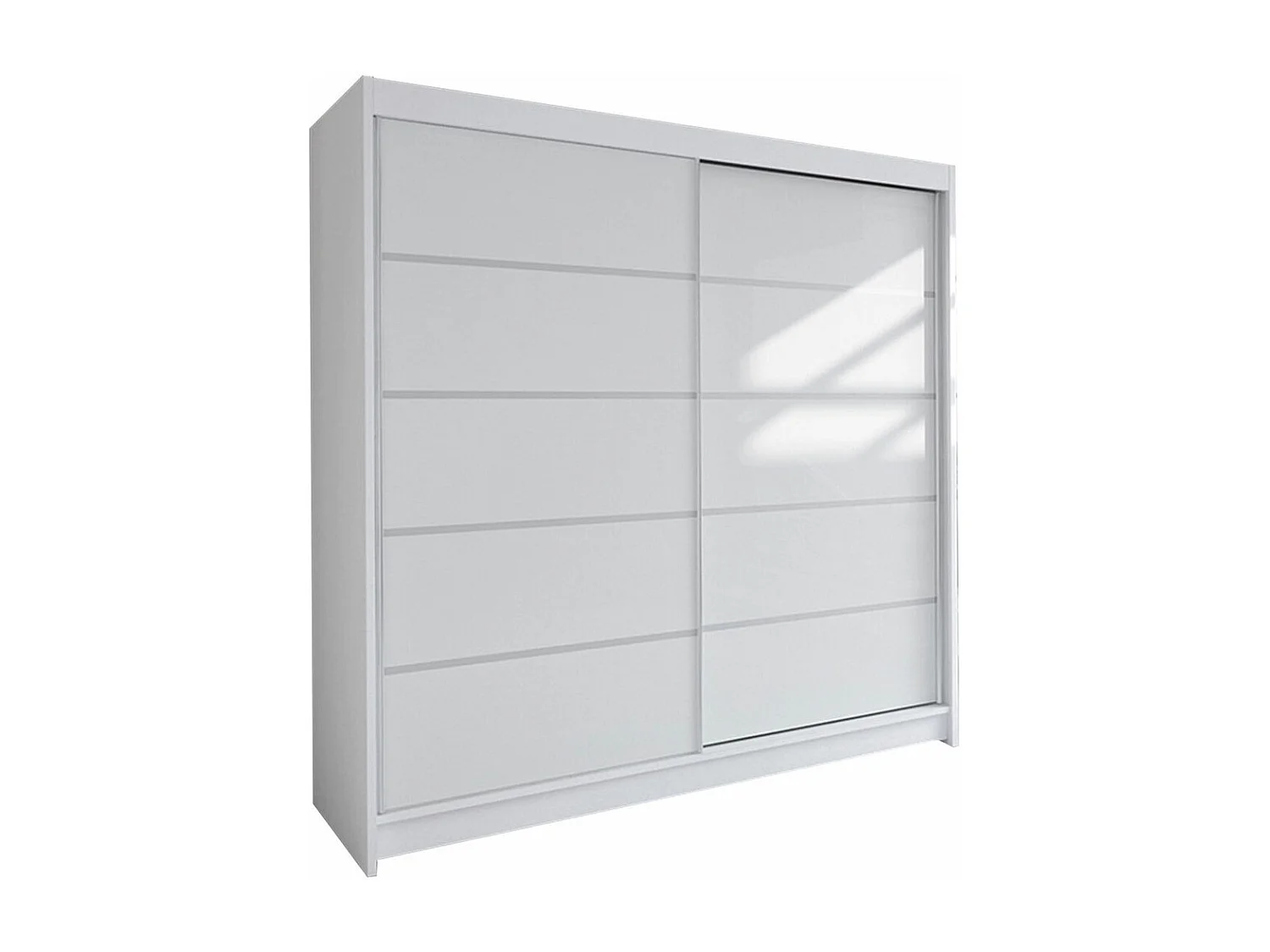 Armario Closico 153, Blanco, 215x180x58cm, Puertas de armario: Correderas