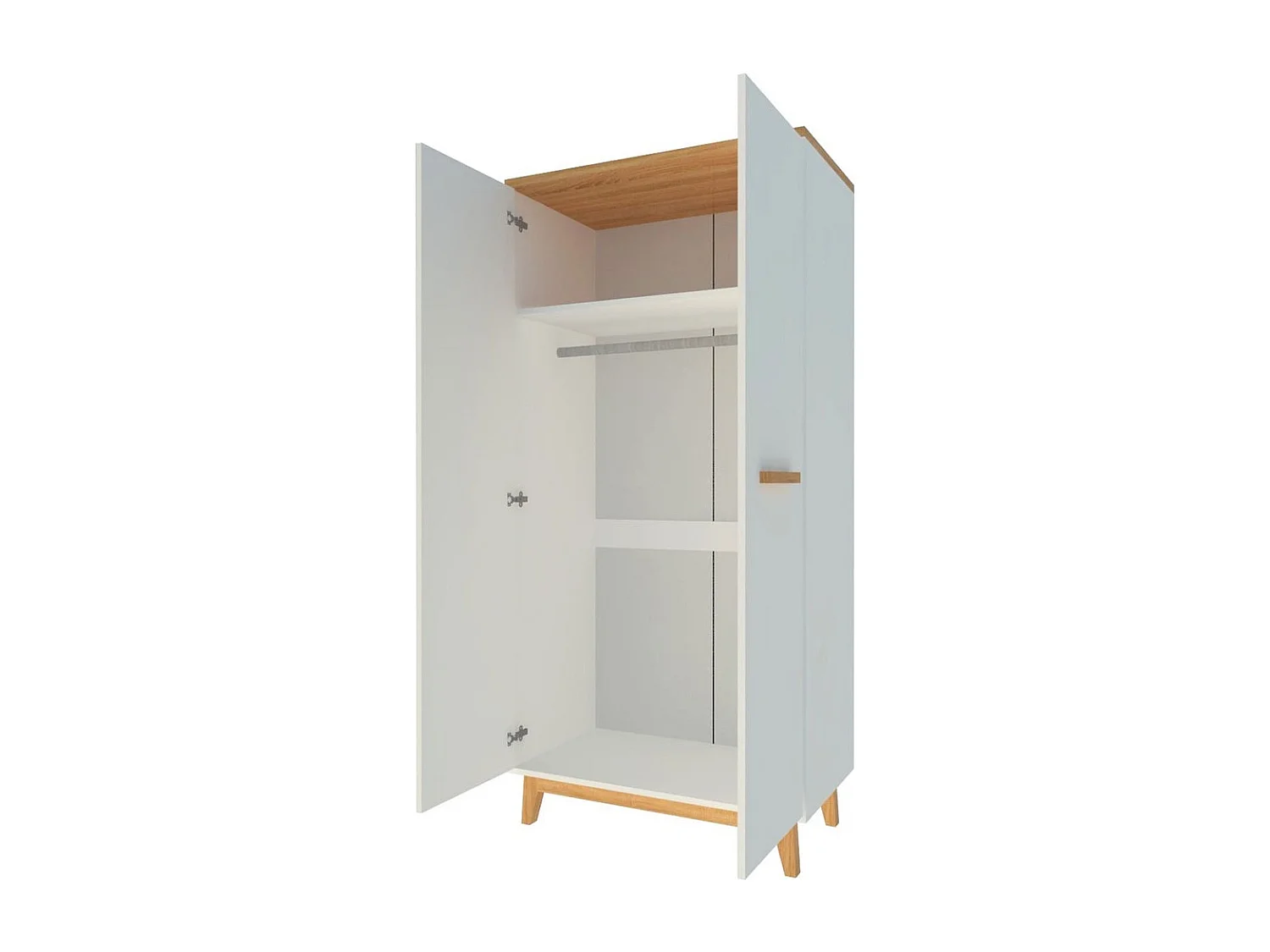 Armoire Sorvera 100, Pin Anderson|Chêne, 185x85x52cm, Nombre d'étagères: 1