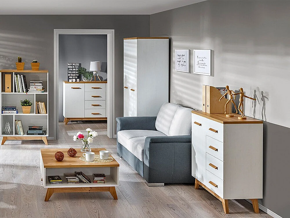 Armoire Sorvera 100, Pin Anderson|Chêne, 185x85x52cm, Nombre d'étagères: 1