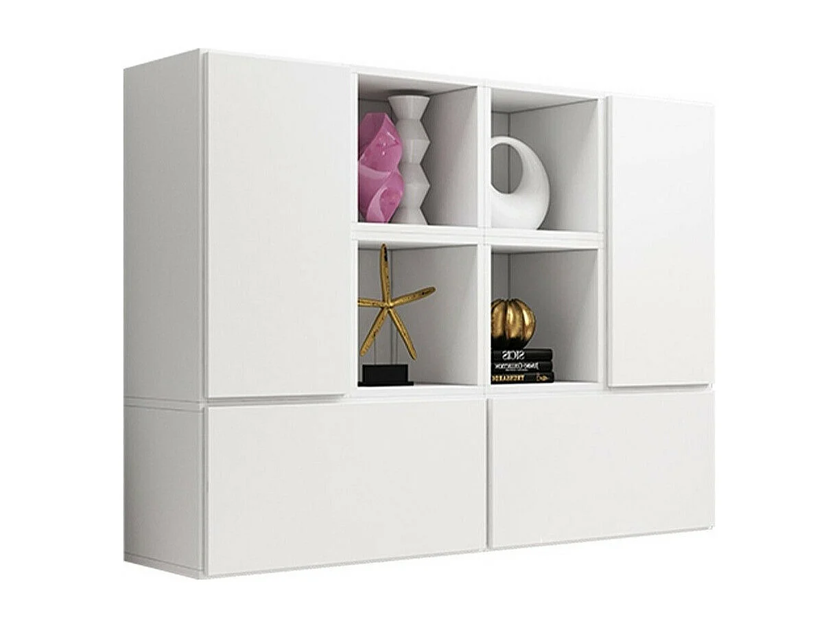 Aparador Charlotte C124, Blanco, 113x150cm, Número de puertas: 4.0039cm