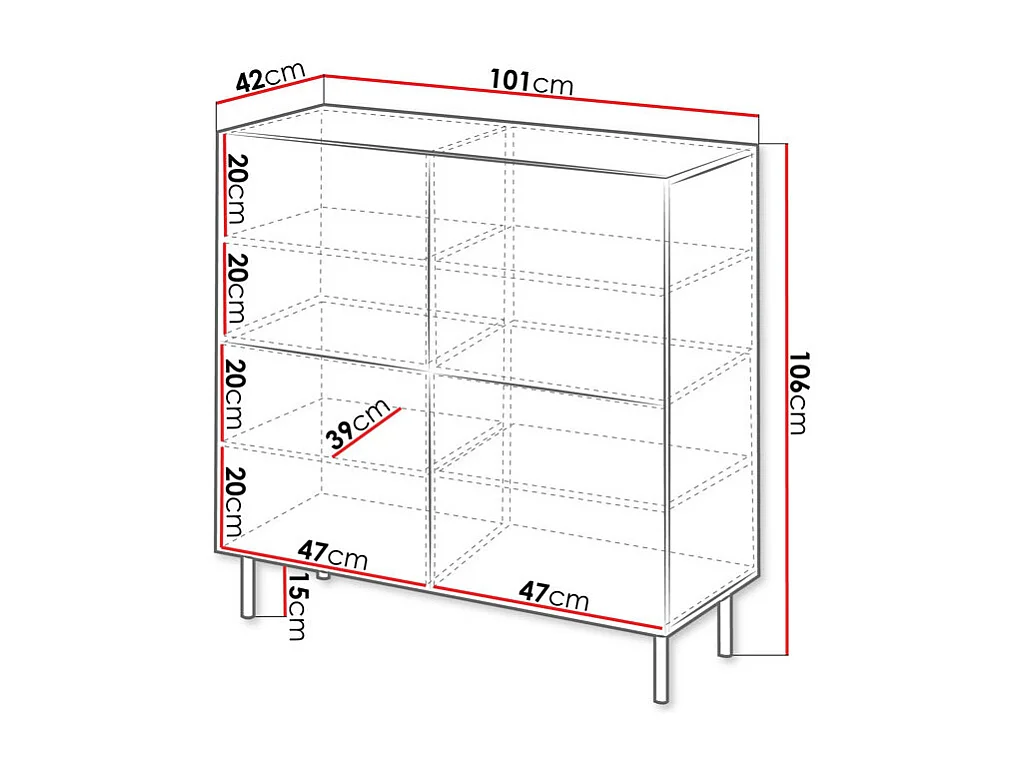 Aparador Livsevi 101, Cachemira, 106x101x42cm, MDF|Aglomerado laminado