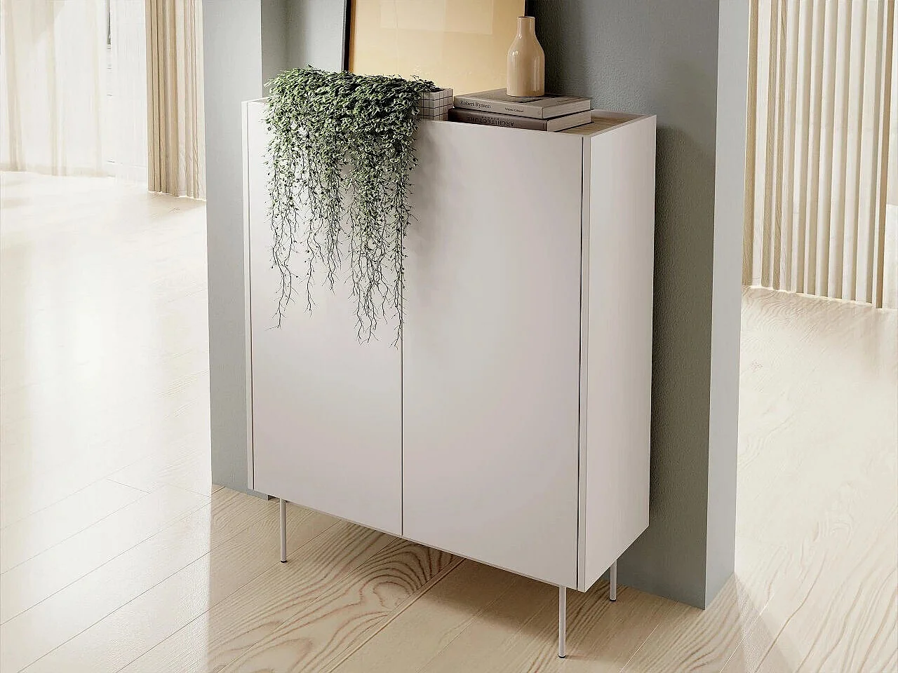 Aparador Dormela 101, Cachemira|Roble, 122x97x37cm, Aglomerado laminado