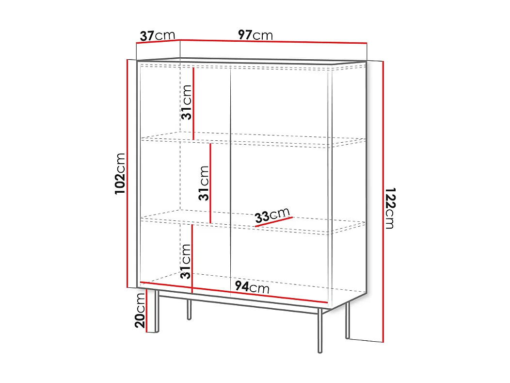 Móvel Auxiliar AMBIHOME LORA - Caxemira, C97xA102xP37cm