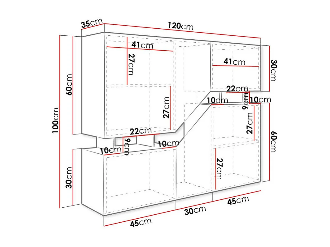 Buffet Comfivo Daldune 101, Anthracite|Chêne wotan, 100x120cm, Le nombre de portes: 435cm