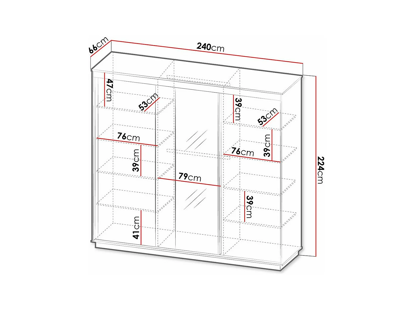 Armoire Tenodeu 123, Noir|Chêne wotan, 224x240x66cm, Portes d'armoire: Coulissantes
