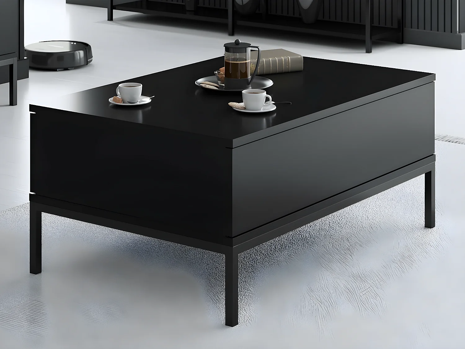 Table basse en agglomeré et métal Lord