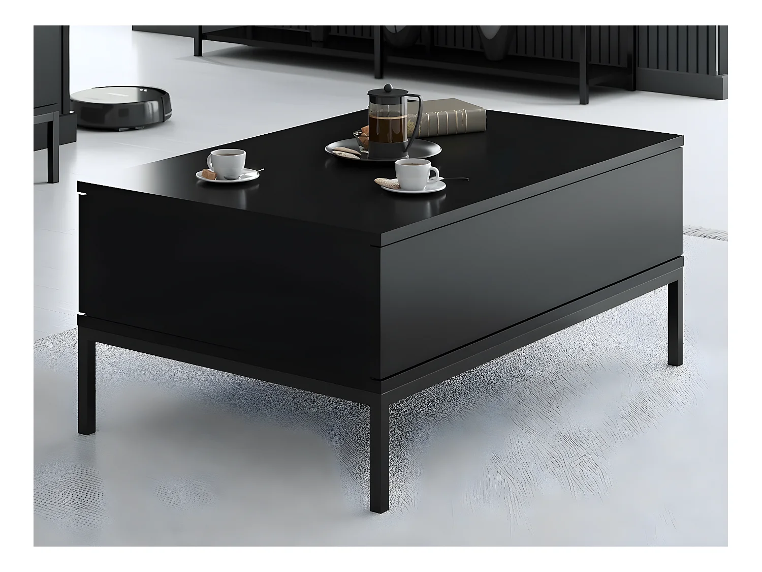 Table basse en agglomeré et métal Lord