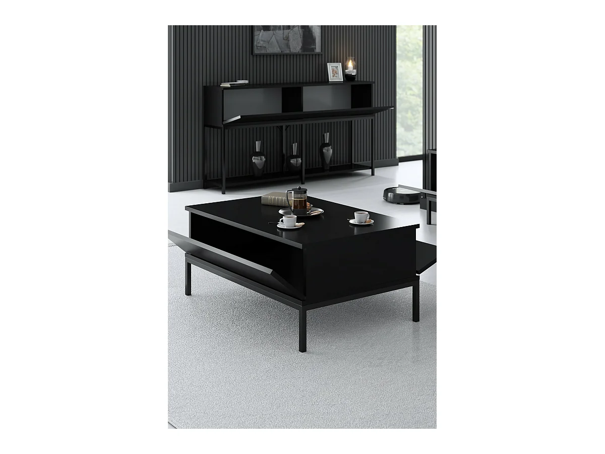 Table basse en agglomeré et métal Lord