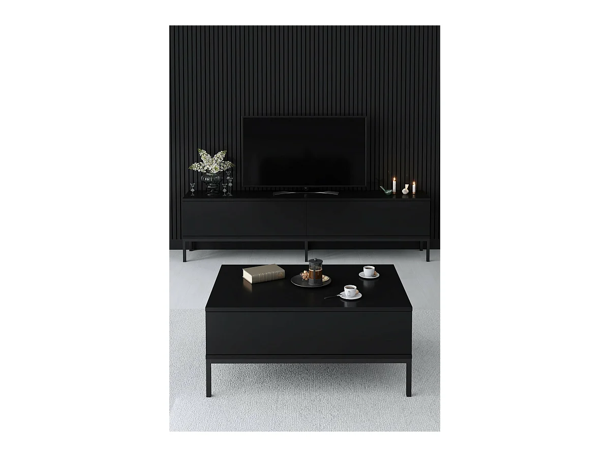 Table basse en agglomeré et métal Lord