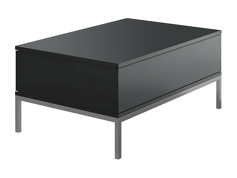 Mesa de café Kailua Z113, Plata|Antracita, 40x60x90cm, Aglomerado laminado, Angular