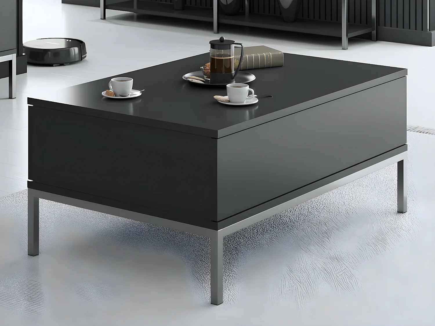 Table basse en agglomeré et métal Lord