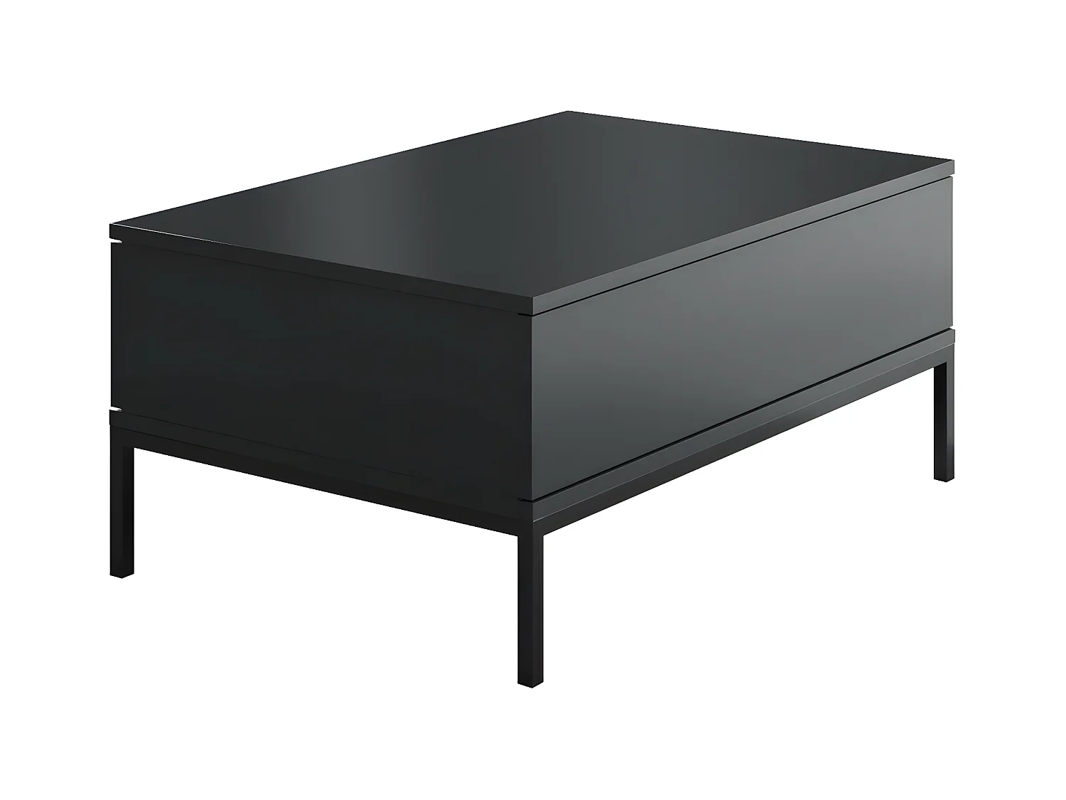 Mesa de café Kailua Z113, Antracita|Negro, 40x60x90cm, Aglomerado laminado, Angular
