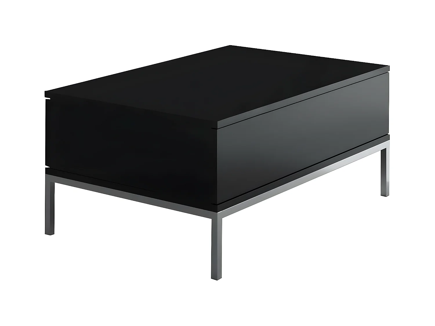 Mesa de café Kailua Z113, Plata|Negro, 40x60x90cm, Aglomerado laminado, Angular