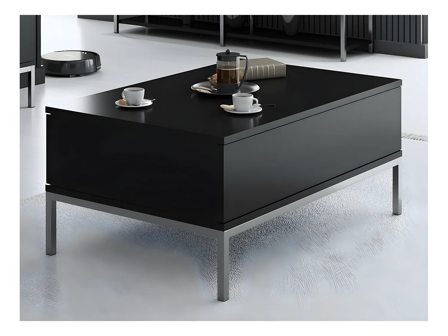 Table basse en agglomeré et métal Lord