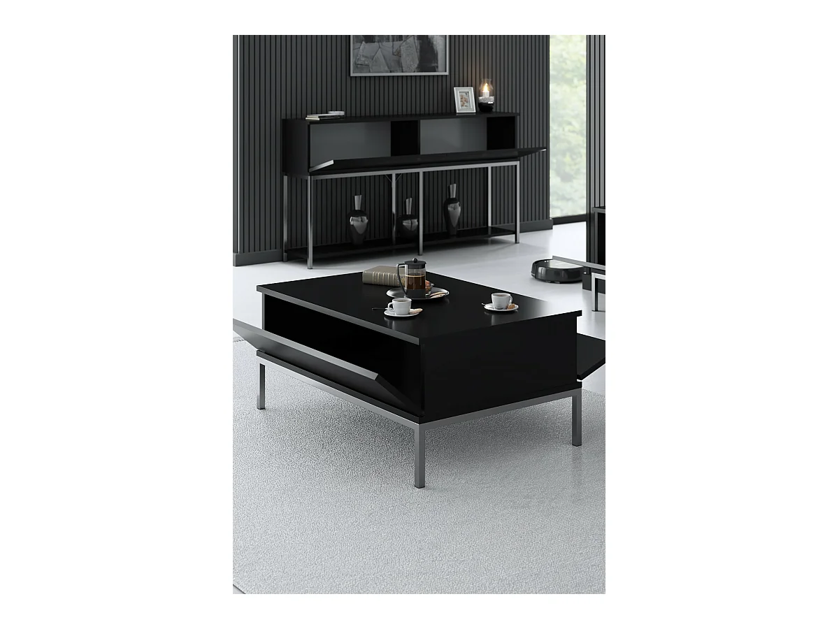 Table basse en agglomeré et métal Lord