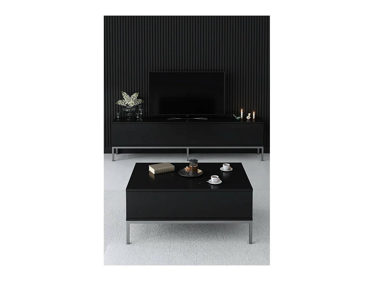 Table basse en agglomeré et métal Lord