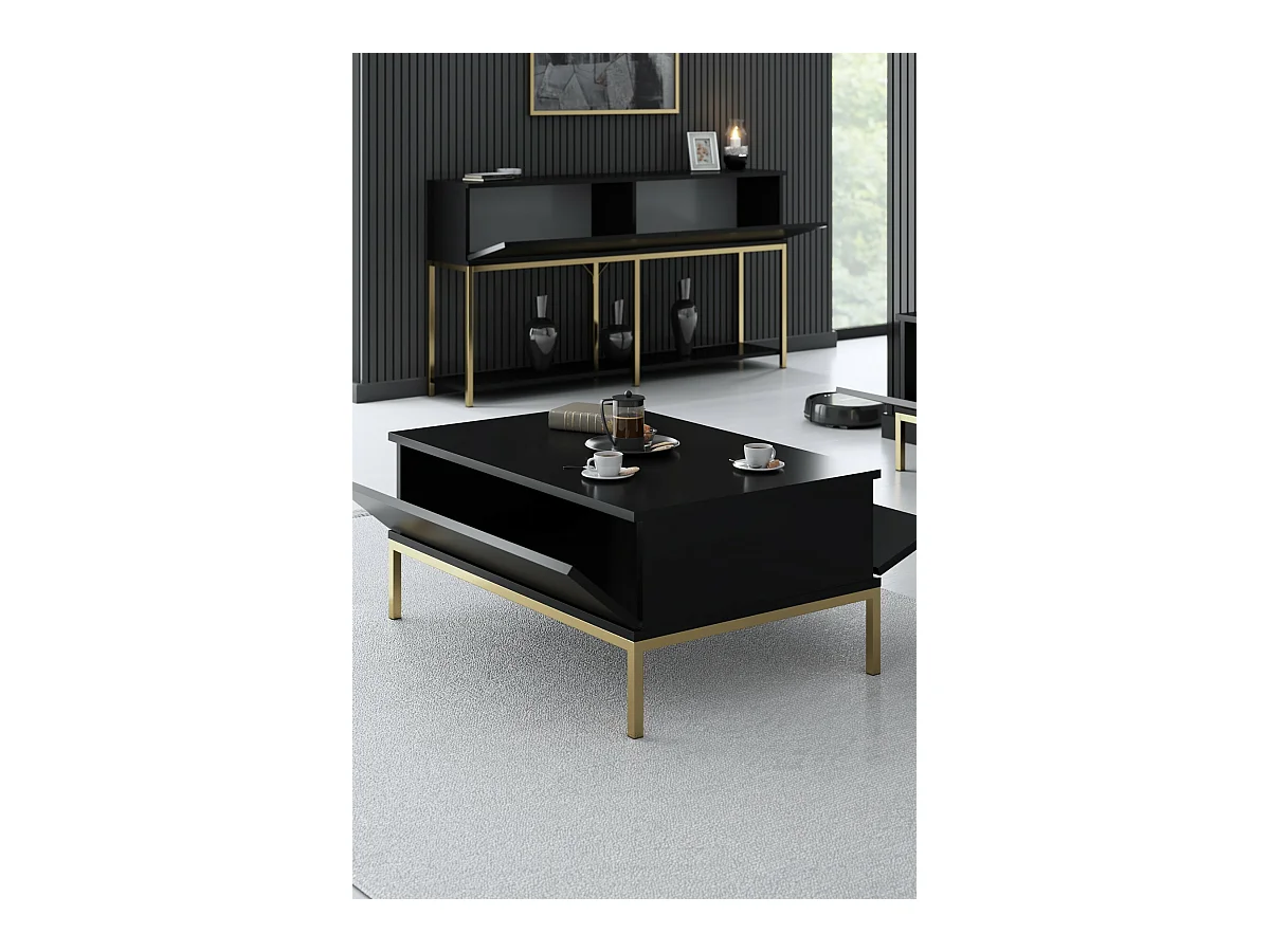 Table basse en agglomeré et métal Lord