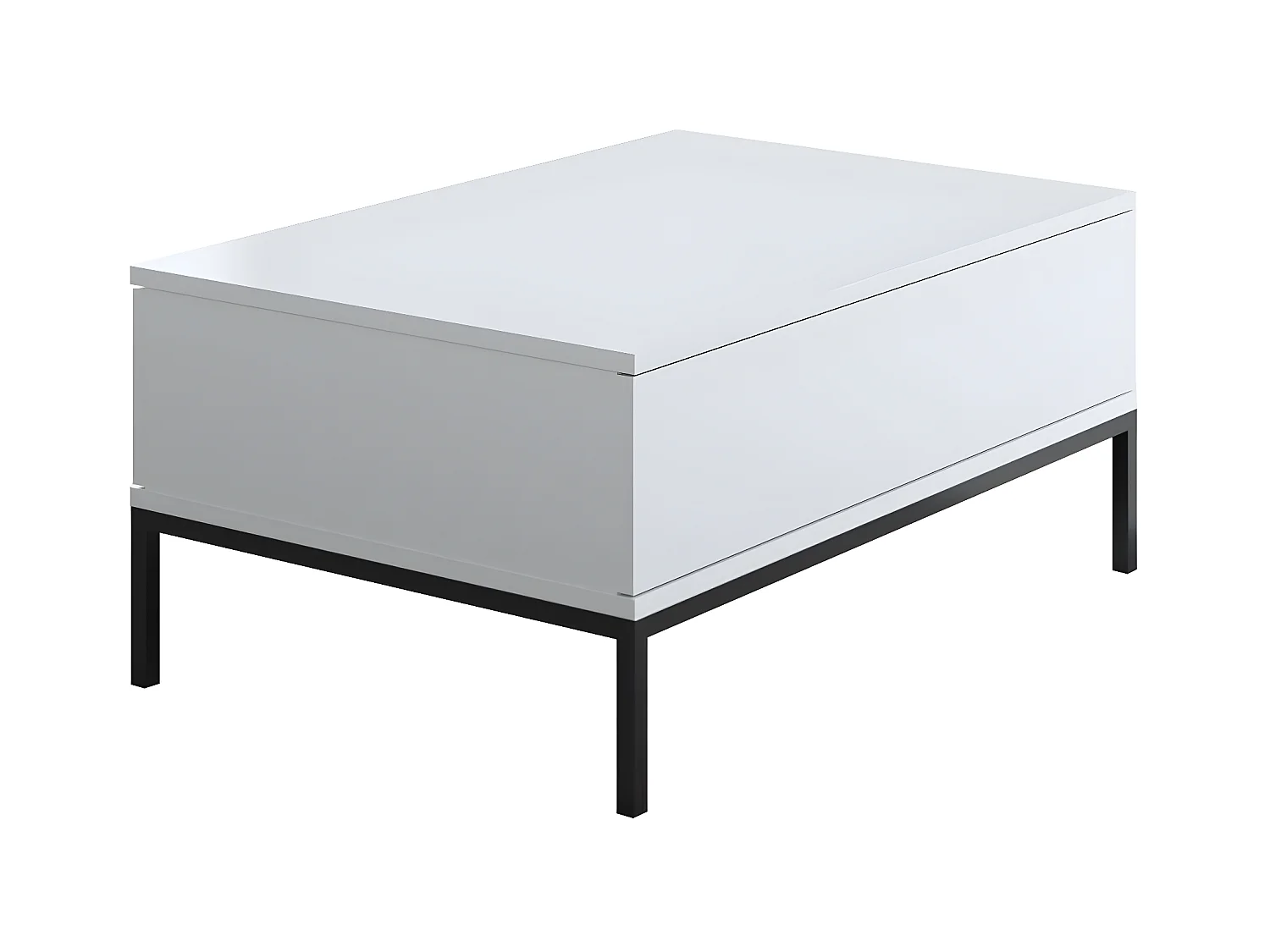 Mesa de café Kailua Z113, Negro|Blanco, 40x60x90cm, Aglomerado laminado, Angular