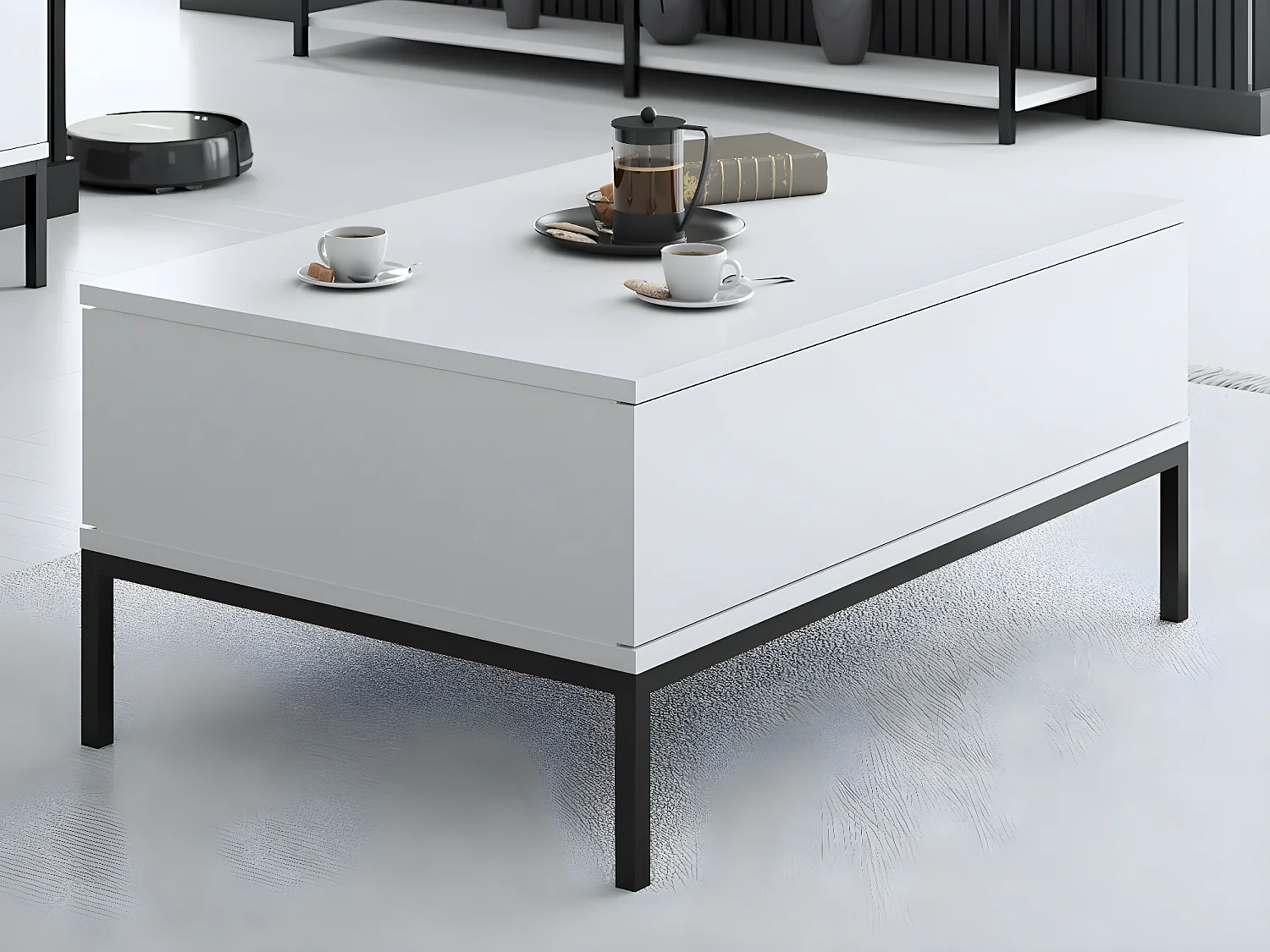 Table basse en agglomeré et métal Lord