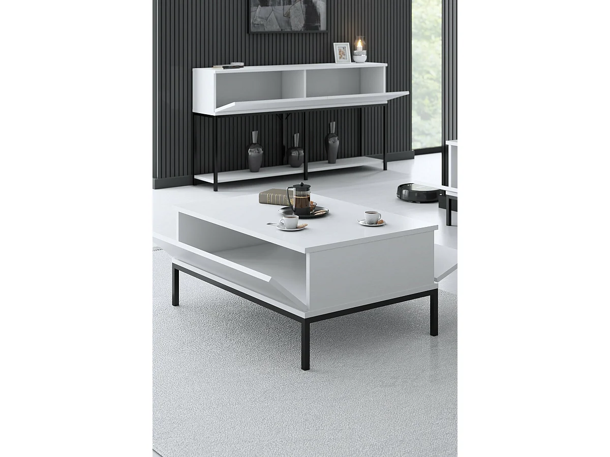 Table basse en agglomeré et métal Lord