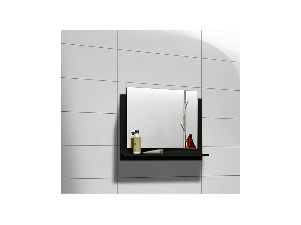 Miroir salle de bain RAVEN – 60x50 cm – Noir mat et brillant