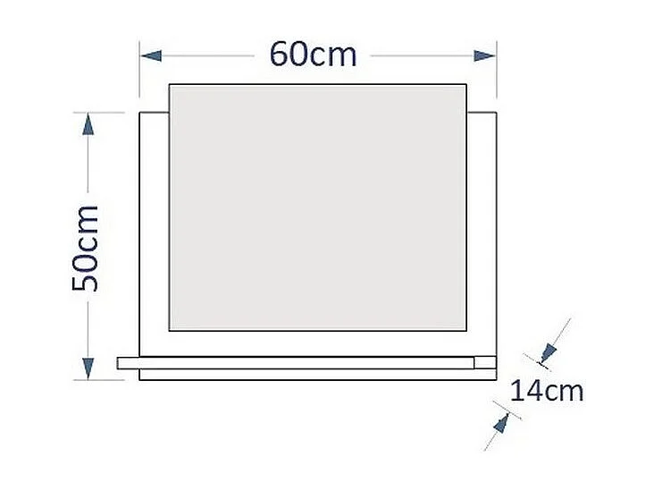 Badkamerspiegel voor OWL/RAVEN/BIRD collectie, zwart gekleurd