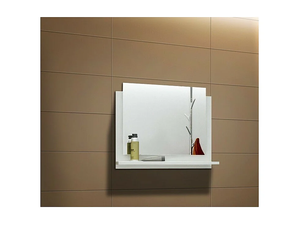 Espelho de banheiro para coleção OWL/RAVEN/BIRD, na cor branca.