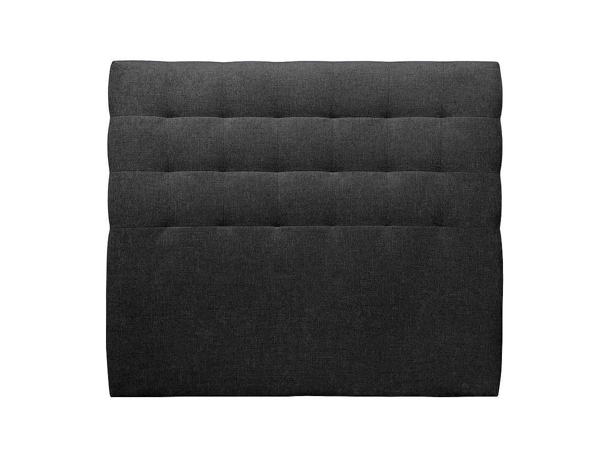 Tete de lit Capitonnée Tissu Noir L 180 cm - Ep 10 cm rembourré