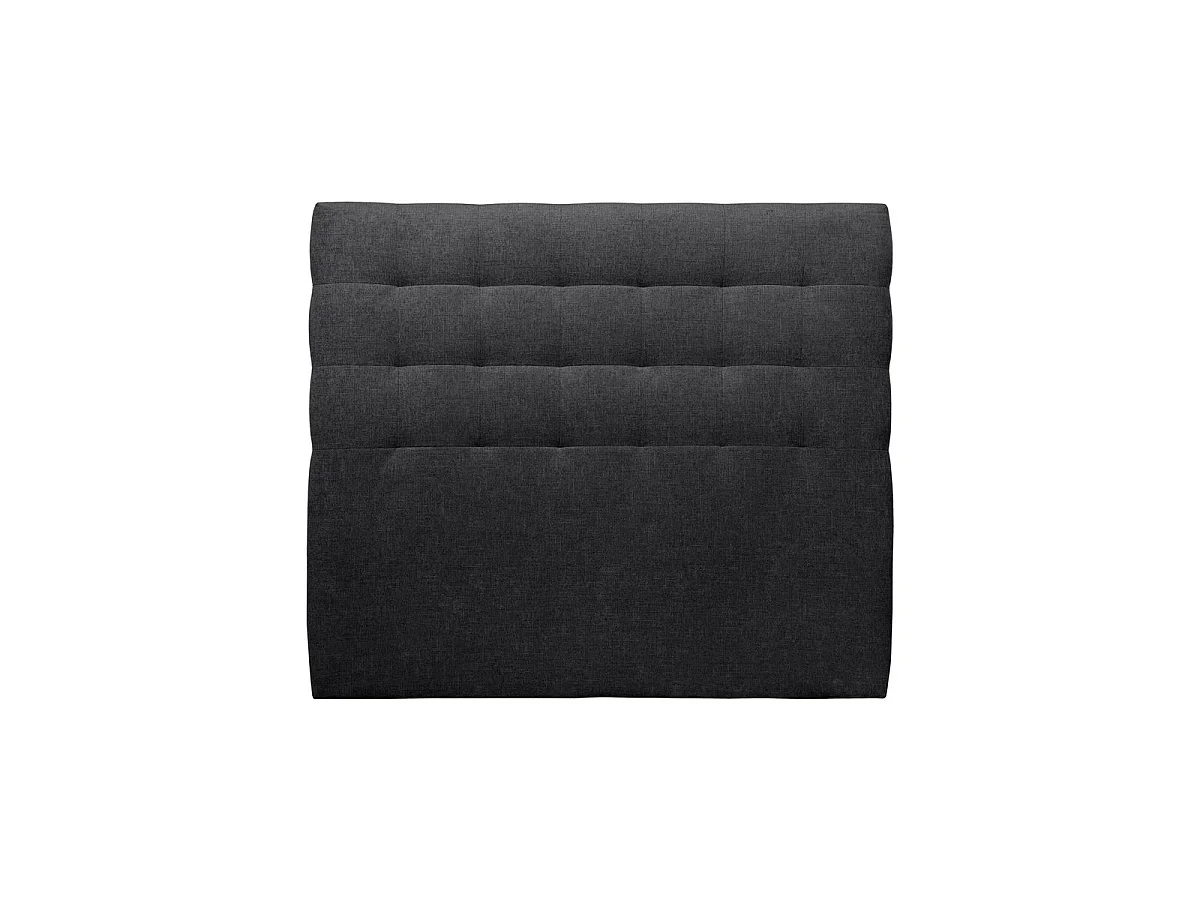 Tete de lit Capitonnée Tissu Noir L 180 cm - Ep 10 cm rembourré