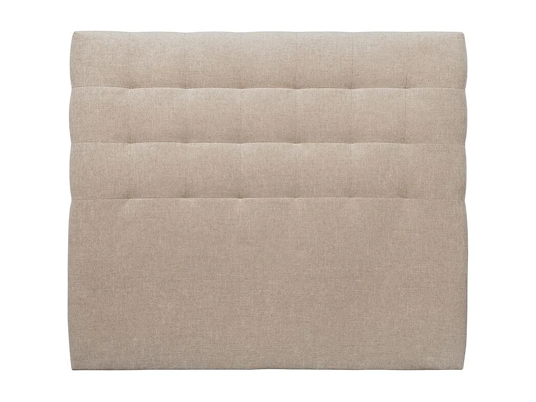 Tete de lit Capitonnée Tissu Beige brun L 200 cm - Ep 10 cm rembourré