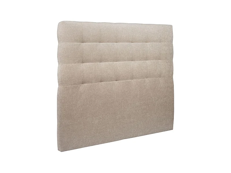 Tete de lit Capitonnée Tissu Beige brun L 200 cm - Ep 10 cm rembourré