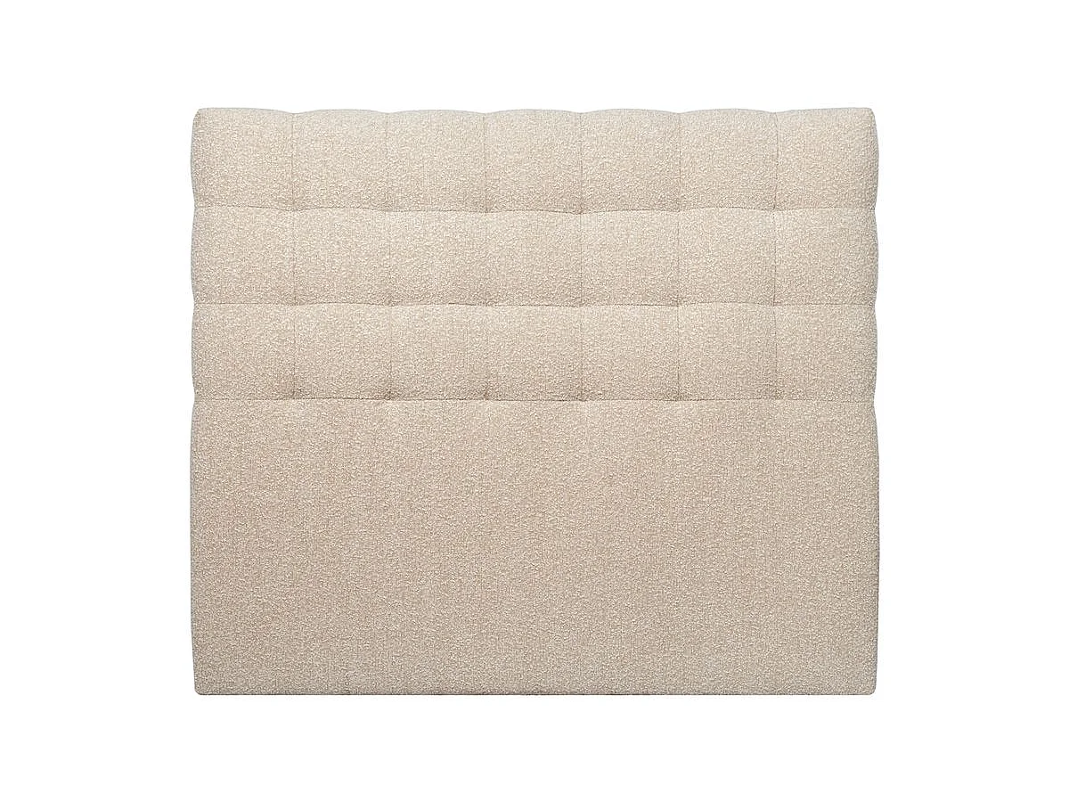 Tete de lit Capitonnée Bouclette Beige L 180 cm - Ep 10 cm rembourré