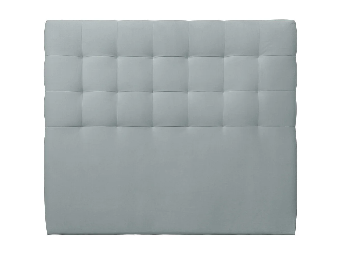 Tete de lit Capitonnée Velours Gris bleuté L 160 cm - Ep 10 cm rembourré