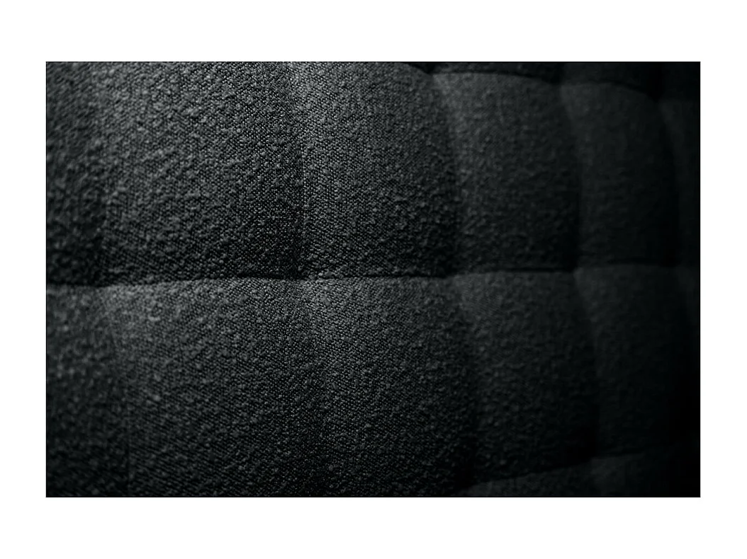 Tete de lit Capitonnée Bouclette Noir L 160 cm - Ep 10 cm rembourré