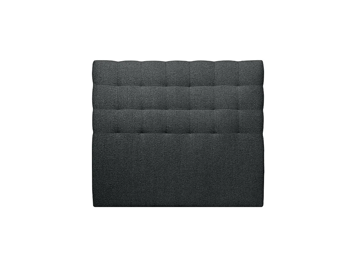 Tete de lit Capitonnée Bouclette Noir L 160 cm - Ep 10 cm rembourré